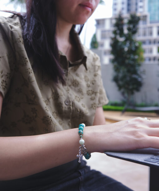 Our Lady, Star of the Sea: Turquoise/Silver