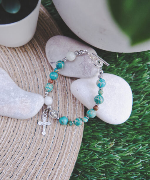 Alternative view of Our Lady, Star of the Sea: Turquoise/Silver